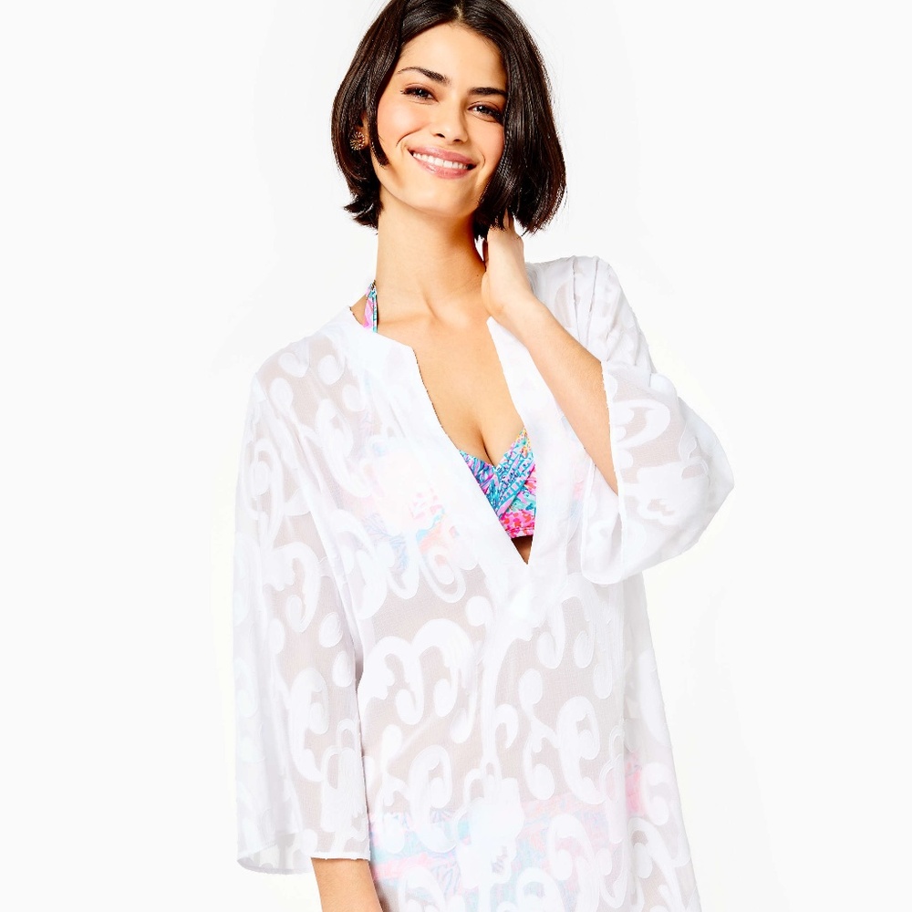 NWT Lilly Pulitzer Zelma Cover Up in Resort White Size S/M